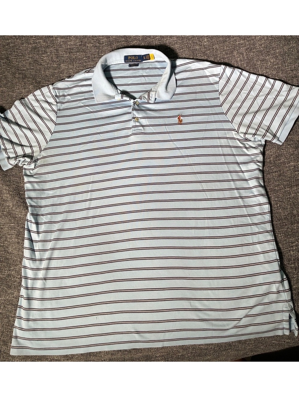 Ralph Lauren Polo Shirt Mens XL Blue Short Sleeve Classic Flesh Pony Casual